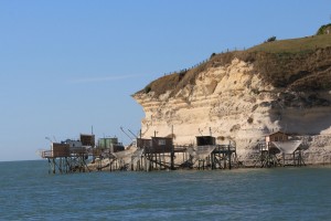 carrelets à Meschers vue du bateau